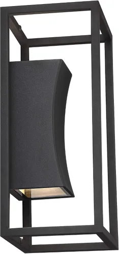 Miniatura 6 de Possini Euro Design Kell - Moderna lámpara de pared para exteriores, con textura, color negro, regulable, LED de 14 pulgadas, difusor de vidrio