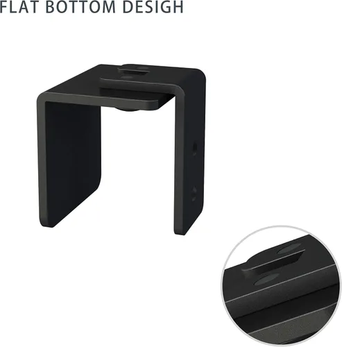 Miniatura 4 de JUBEST Guía de piso negro mate para montaje en pared, herrajes para puertas corredizas de granero de hasta 1-3/4 pulgadas de ancho y 1-7/8 pulgadas