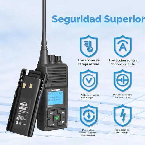 Miniatura 8 de SAMCOM - Radio de 2 vías de largo alcance, FPCN30A 20 canales Walkie Talkie hasta 5 millas, radio de mano recargable para senderismo al aire libre