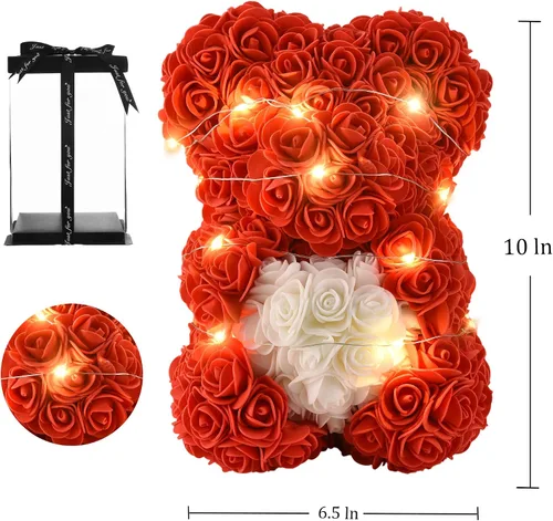 Miniatura 8 de rose bear Regalos para el día de San Valentín para ella regalos de oso de flores de rosas para niñas mujeres madres novias oso de peluche de rosas