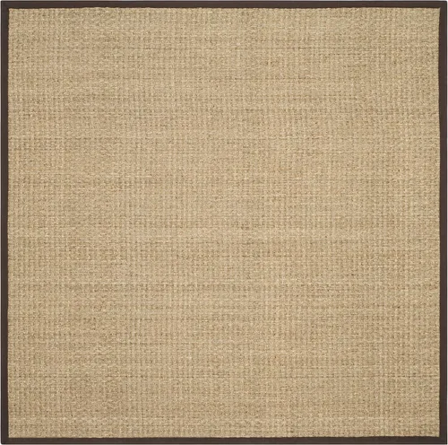 Miniatura 145 de Safavieh Natural Fiber NF114P - Alfombra redonda de hierba marina, tejido de canasta, con borde, de 244 cm, color gris Natural/ gris