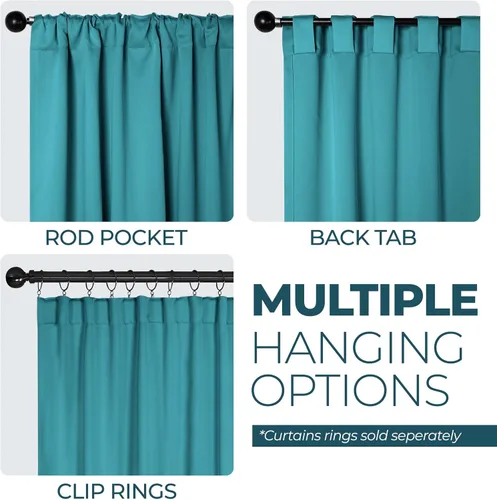 Miniatura 3 de BLUENILEMILLS Paneles de cortinas opacas para oscurecer la habitación con bolsillo para barra/pestañas traseras, cortinas perfectas para ventanas