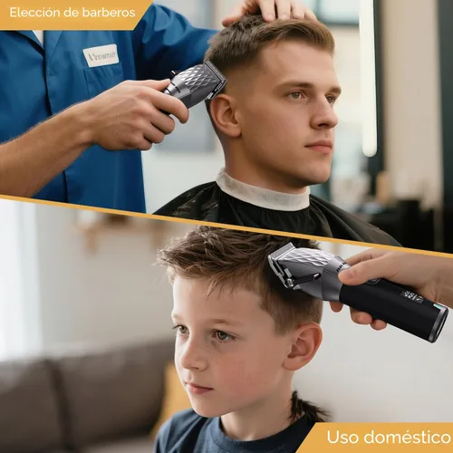 Miniatura 6 de FADEKING® Cortadora de pelo inalámbrica y recortadora de barba para hombres, kit de peluquería profesional para cortar el cabello y peinar la barba