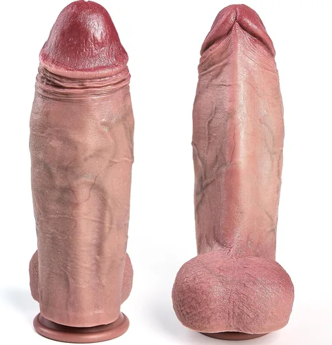Consolador enorme realista - Consolador grande de 7.1 pulgadas para estimulación del punto G anal del clítoris y la vagina con ventosa fuerte, manos