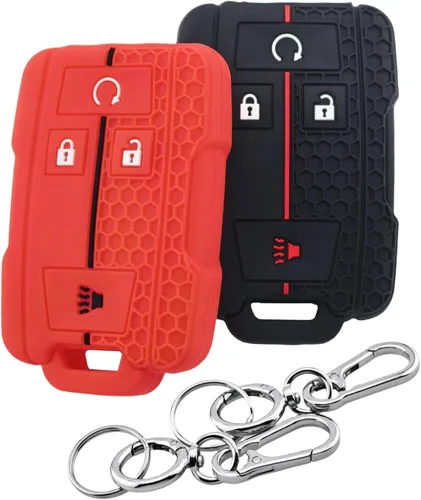 Miniatura 8 de 2 fundas de silicona para llavero inteligente de 4 botones para GMC Canyon Sierra Yukon Chevrolet Chevy Colorado Silverado Suburban Tahoe 2014-2019