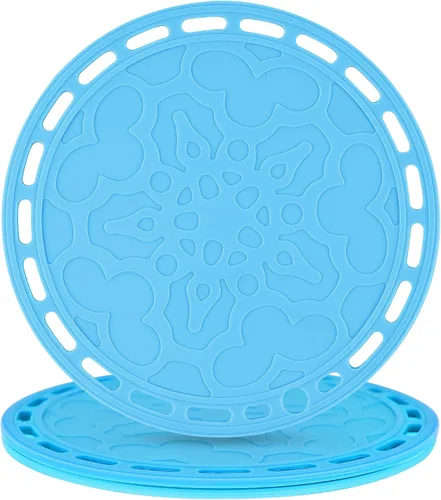 Miniatura 9 de Salvamanteles de silicona grandes y redondos de silicona para platos calientes y ollas calientes, almohadillas calientes para encimeras, mesas