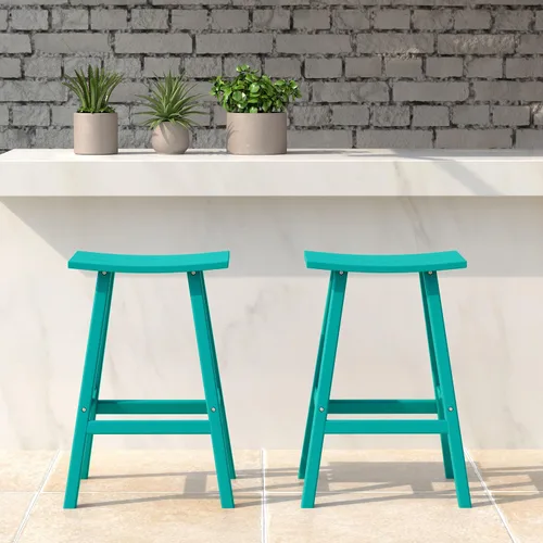 Miniatura 36 de WestinTrends Malibu - Juego de 2 taburetes para sillín para exteriores/patio, 24 alturas, color rojo