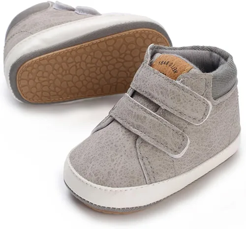 Miniatura 30 de COSANKIM Zapatos deportivos para bebé niño y niña, zapatos de tobillo altos, antideslizantes, suela suave, zapatos de cuna para niños pequeños