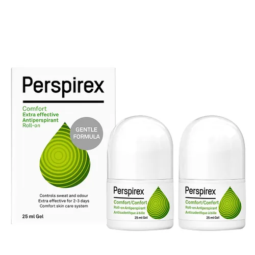 Perspirex Comfort Antitranspirante para Hombres y Mujeres – Desodorante Roll On para Protección Contra el Sudor y el Olor (Paquete de 2)