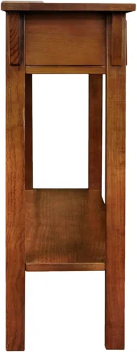 Miniatura 5 de Leick Home Mesa de Consola Mission, Madera Maciza, 1 Cajón de Almacenamiento, Estante de Exhibición Inferior, Profundidad Estrecha, Fácil Montaje