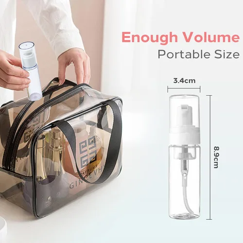 Miniatura 2 de 2 botellas dispensadoras de botellas de espuma de 7 onzas, dispensador de jabón espumoso transparente, botella vacía de viaje para dispensadores