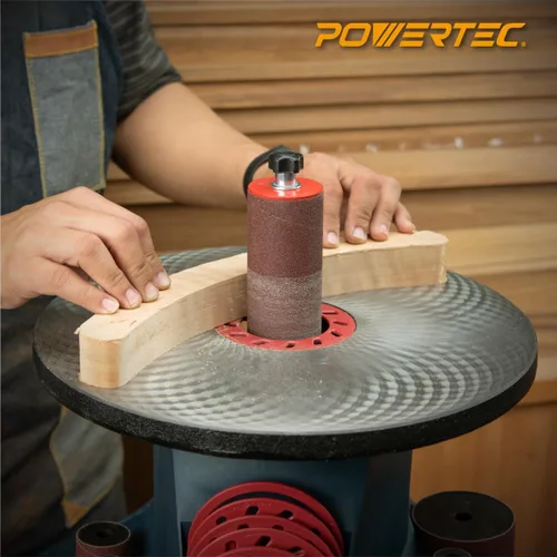 Miniatura 5 de POWERTEC 11240 Mangas de lijado de 4.5 pulgadas para lijadora de husillo en 6 tamaños con granos surtidos 80, 120, 240 Surtido de manguitos