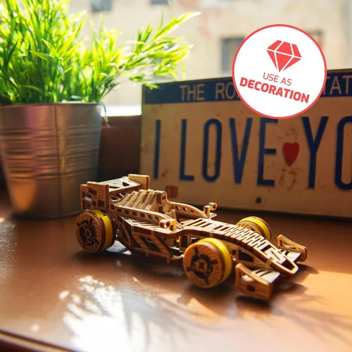 Miniatura 5 de WOODEN.CITY Bolid - Rompecabezas de madera 3D para adultos, construye tu propio auto de carreras con motor de banda de goma