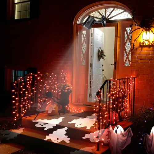 Miniatura 7 de PEIDUO - Proyector LED de Halloween con diseño de fantasma, giratorio, proyectores animados, impermeables, para exteriores, paisaje, iluminación