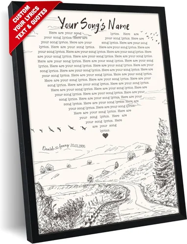 Miniatura 24 de SANTANNA Letras de música personalizadas, impresiones artísticas para decoración de pared (paisajes, pájaros rojos y árbol)