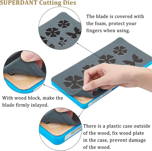 Miniatura 6 de SUPERDANT Troqueles de corte de flores, aretes de rosa, broche de madera, pinzas para el cabello, troqueladas de cuero, máquina de corte de madera
