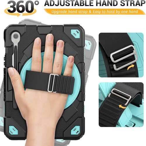 Miniatura 4 de HXCASEAC Funda resistente para Samsung Galaxy Tab S10 Lite / S10 FE / S9 FE 10.9 pulgadas 5G Soporte para S Pen Protector de pantalla Correa