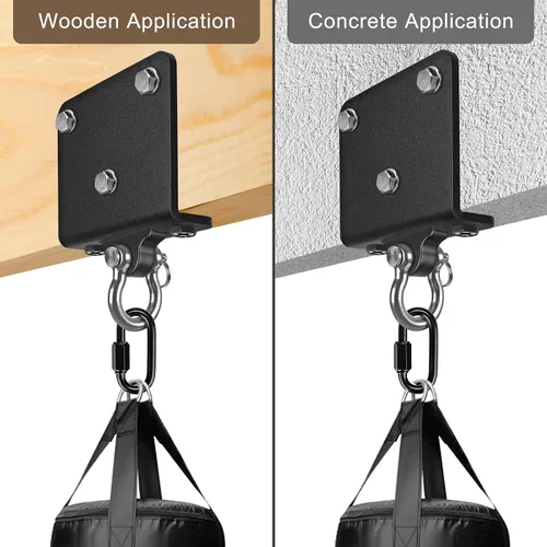 Miniatura 8 de Kipika Colgador de pared para bolsa pesada, soporte giratorio para bolsa de boxeo resistente para gimnasio en casa, longitud ajustable para bolsa