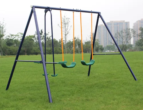 Miniatura 2 de Juego de columpios de metal resistentes para exteriores para niños