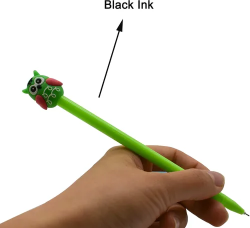 Miniatura 6 de Maydahui 28 bolígrafos con forma de búho, lindos bolígrafos Kawaii de animales, bolígrafo de escritura de pájaros, tinta de gel negra, accesorios