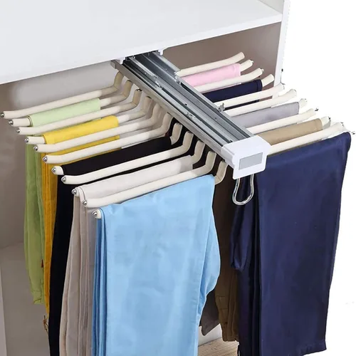 Barra extensible extraíble para armario, soporte organizador de ropa ajustable, perchero extraíble con amortiguador, soporte extensible para