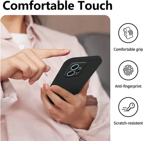 Miniatura 6 de Compatible con Xiaomi Redmi Note 12 4G Funda Silicona Líquida Verde Oscuro, Teléfono Suave Táctil Suave para Redmi Note 12 4G Funda Silicona A Negro