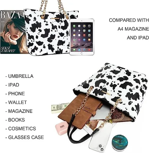 Miniatura 4 de Montana West Bolso de mano para mujer con asa superior con cadena