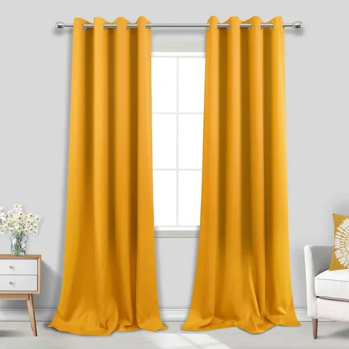 Miniatura 189 de Cortinas opacas de 72 pulgadas extra anchas para dormitorio, puerta corrediza de vidrio y patio, 2 paneles con ojales para oscurecer ventana grande