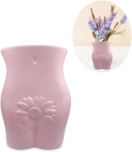 SLS SUPPLY FLORA - Florero de cuerpo femenino y organizador de escritorio, florero moderno, decoración feminista elegante y escultura bohemia para