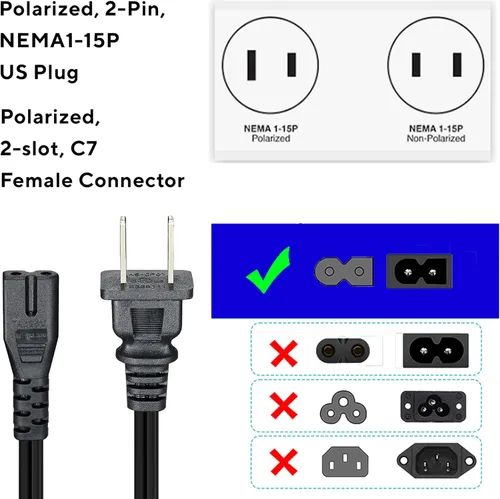 Miniatura 2 de Guy-Tech Cable de alimentación de CA enchufe para Sony CFD-775 CF-460S CFDD73 CFD-D73 CFDD75 CFD-D75 CFD-DW83 CFDDW83 CFDG70 CFD-S22 CFD-E95 CFDE95