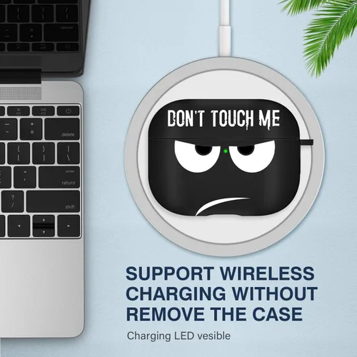 Miniatura 5 de Funda para Airpods Pro de 2ª generación 2022, Don't Touch Me para Airpods Pro 2 con llavero, funda suave y bonita a prueba de golpes para mujeres