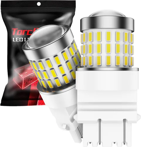Miniatura 12 de Torchbeam 3157 - Bombillas LED, luces de señal de giro LED amarillas ámbar, 400% más brillantes 3156 3057 3457 4157, bombilla LED con proyector