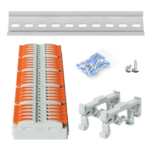 Miniatura 25 de Bloque de terminales, terminal de voltaje tipo riel, bloque de terminales combinado de riel (paquete de 2)