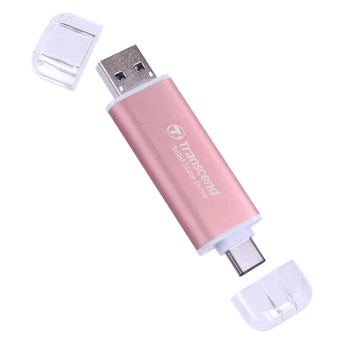 Transcend ESD310 SSD externo de 2 TB, hasta 1,050 MB/s, unidad USB dual para iPhone17,16,15, iPad y Mac/Tesla/Steam Deck/ROG Ally/MSI Rosa