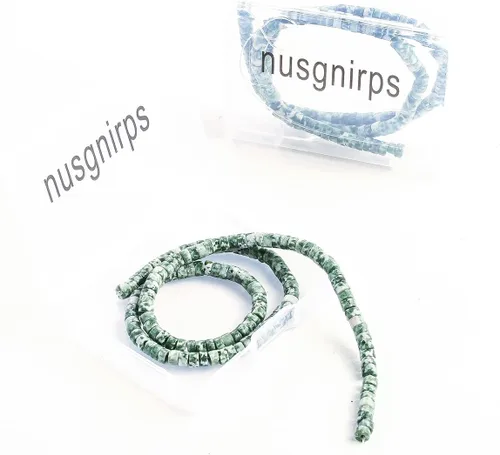 Miniatura 6 de Abalorios Espaciadores de Jade Natural Africano 4x2mm 38cm/str Redondos Planos Semipreciosos para Hacer Pulseras y Collares Ágata negra