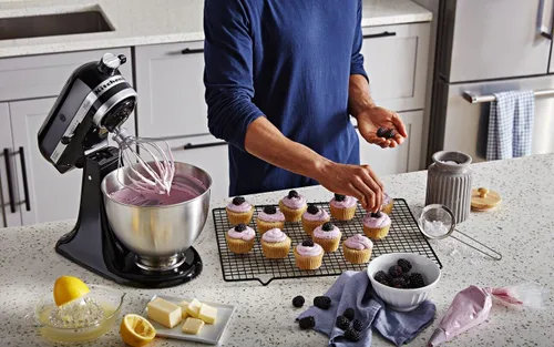 Miniatura 4 de Batidora clásica de pie KitchenAid K45SSWH K45SS, 275 W, 4 1/2 qt, Negro ónice