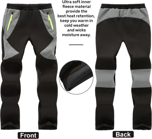 Miniatura 2 de Pantalones de esquí de nieve para niños, senderismo, niños, niñas, impermeables, resistentes al viento, forro polar cálido y aislado