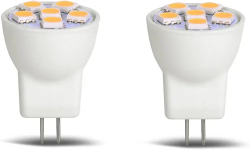 Bombilla LED MR8 de repuesto para mini lámparas halógenas empotrables de 12 voltios, 1 pulgada de diámetro, GU4, RV, barco, cámper, yate, tren,