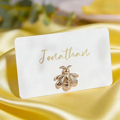 UNIQOOO 24 portatarjetas de Bee Place a granel, portatarjetas de nombre, nupcial a abeja para decoración de mesa de boda, etiqueta de nombre,