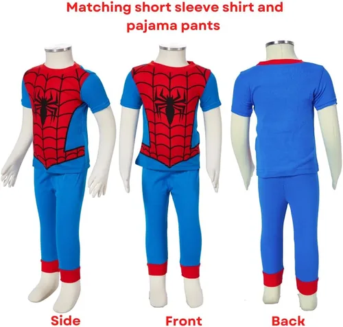 Miniatura 2 de Marvel Spiderman Pajamas Set, 4 Piece Sleepwear for Toddlers and Little Kids, Sizes 18M & 2T