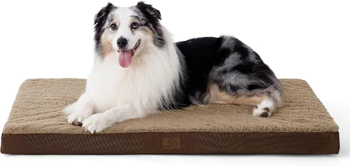 Miniatura 21 de Bedsure Camas para Perros Tamaño Grande - Cómodas Camas Planas para Mascotas con Funda Lavable Extraíble, Alfombrilla de Espuma Ortopédica