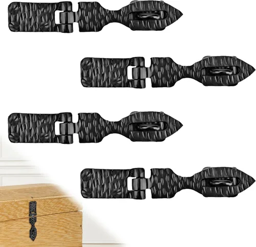 Miniatura 9 de 1 paquete de cerrojos de muebles de 2.75 pulgadas para puertas, color negro, cerrojo decorativo de metal para muebles, cerrojos de metal rústico