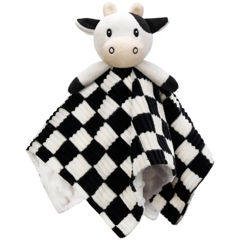 Miniatura 13 de Manta de Seguridad para Bebé León Tela Suave de Lunares Minky con Respaldo de Satén Sedoso Juguete de Abrazo Manta de Animal para Bebé y Niño
