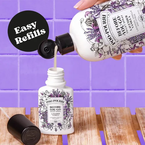 Miniatura 3 de Poo-Pourri Before-You-Go - Recarga de aerosol para inodoro, lavanda y vainilla, 16 onzas líquidas, hasta 800 usos, desodorante para baño con aceites