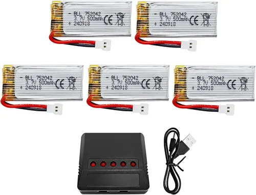 sea jump 3.7 V 500 mAh batería 5 unids+1 unids cargador para H31 H37 H6D X4 FPV H107C H107D H107L H107P H108 JXD392 JXD388 JXD385 UDI U816A X5C X5SW