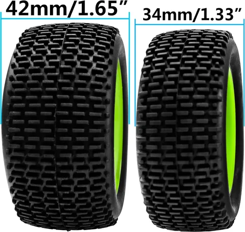 Miniatura 7 de Neumático de goma de 88mm/3.46" para rueda delantera y trasera y llantas de rueda de plástico con cubo de 12mm Hex Compatible con Redcat Tornado