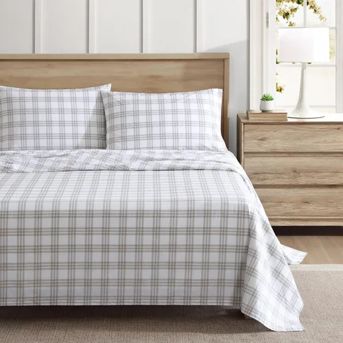 Miniatura 63 de Eddie Bauer - Sábanas tamaño Queen, juego de ropa de cama de percal de algodón, decoración del hogar crujiente y fresca (Canoe Lake Paddle, Queen)