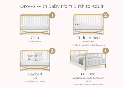 Miniatura 7 de Delta Children Tribeca - Cuna convertible 4 en 1, color blanco bianca/natural