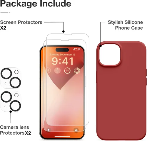 Miniatura 106 de GONEZ Funda de silicona para iPhone 15 Pro Max, compatible con Magsafe, protector de cámara + protector de pantalla, forro de microfibra suave