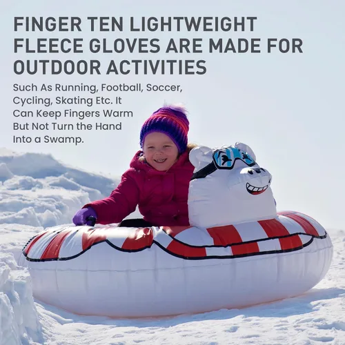Miniatura 5 de FINGER TEN Guantes de invierno para pantalla táctil para niños y niñas, guantes térmicos para clima frío, guantes ligeros y cálidos para pantalla